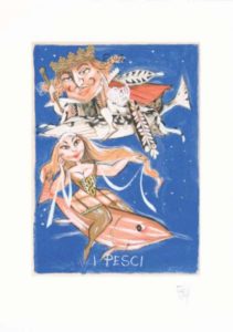 I PESCI - FOGLIO 50 x 35 | TECNICA: Serigrafia Collage | TIRATURA: 200 + XXX | CODICE: FRE0020