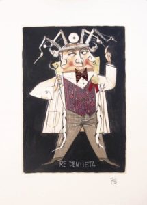 RE DENTISTA - FOGLIO: 70 x 50 | TECNICA: Serigrafia Collage | TIRATURA: 200+XX | CODICE: FRE0066